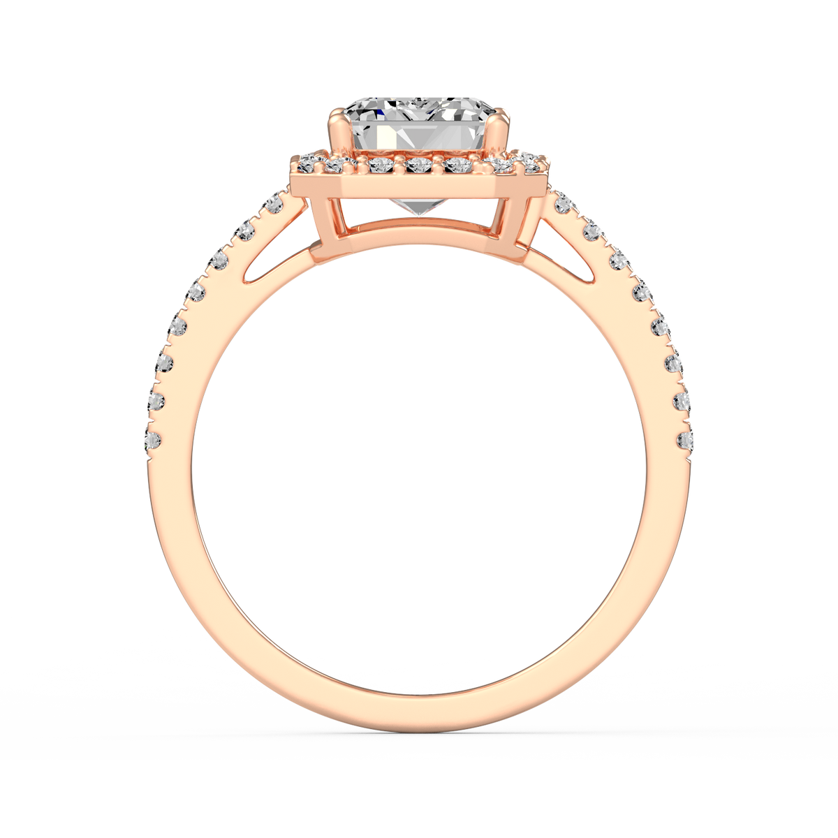 Emerald 3ct Halo Solitaire Ring R-493