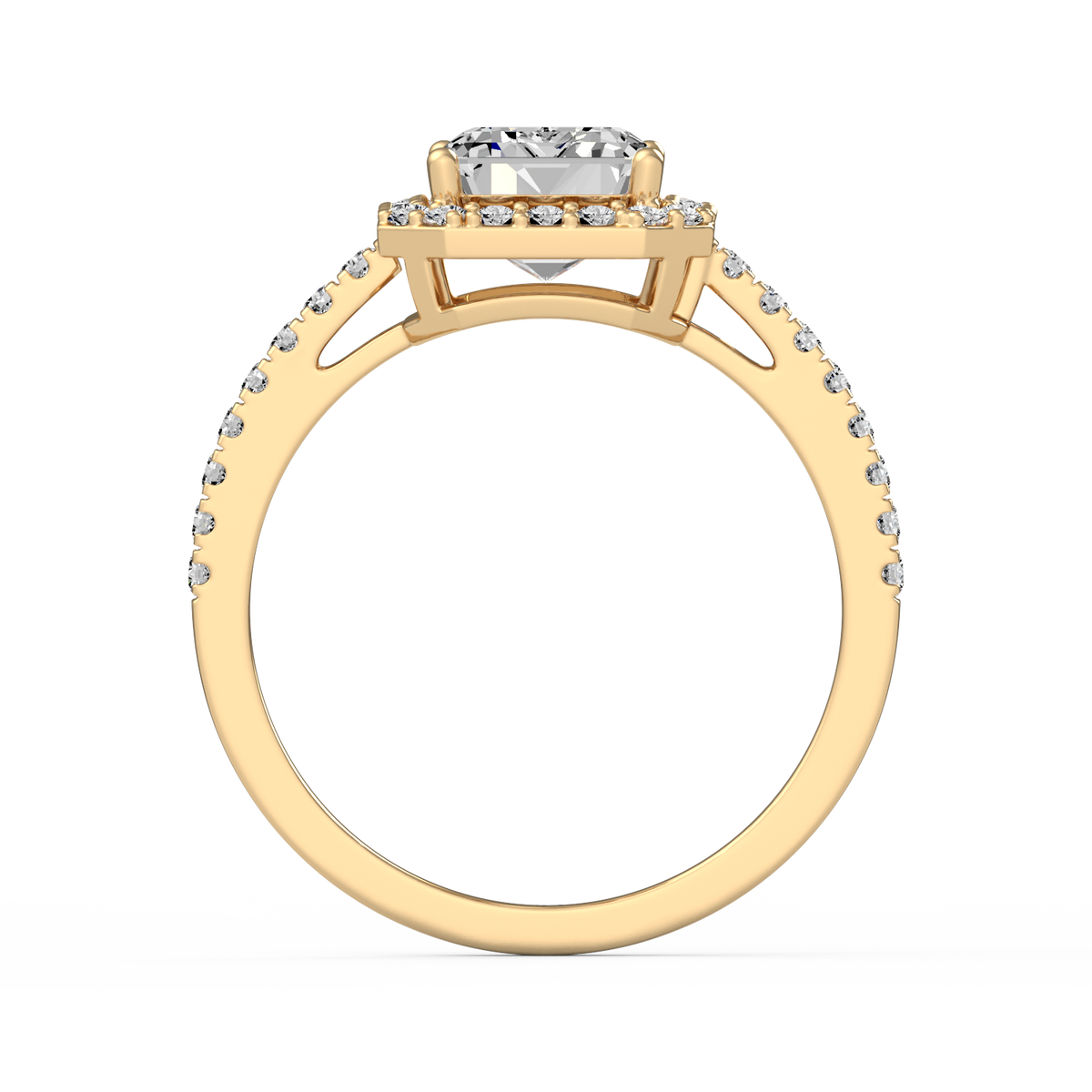 Emerald 3ct Halo Solitaire Ring R-493