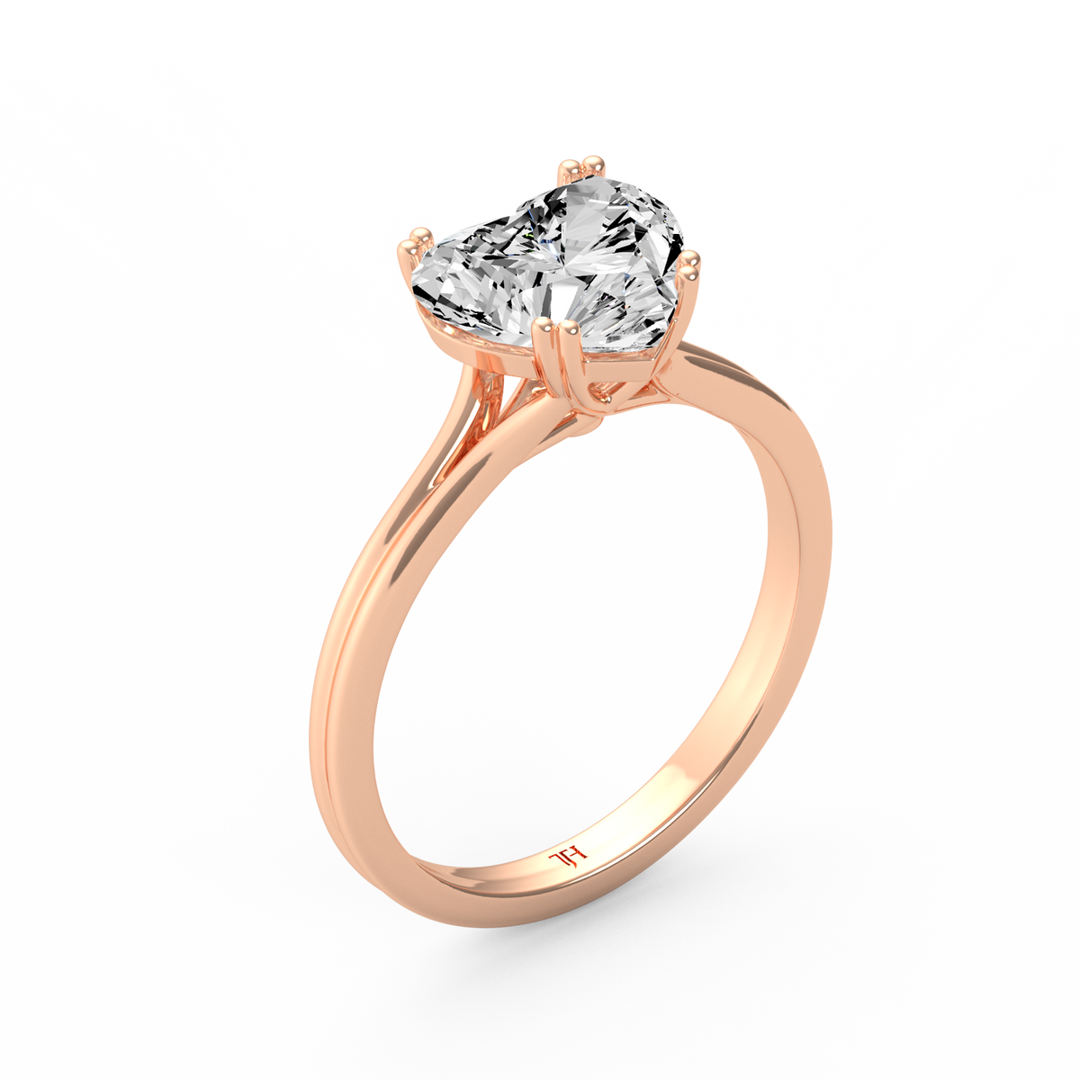 Heart 3ct Classic Solitaire Ring R-521