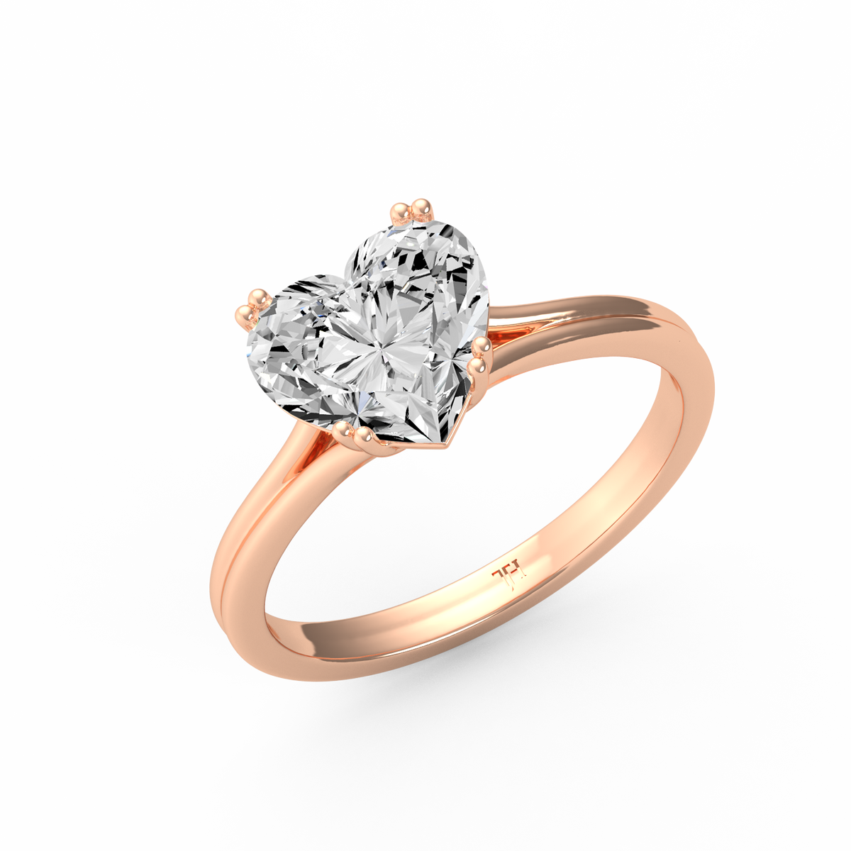 Heart 3ct Classic Solitaire Ring R-521