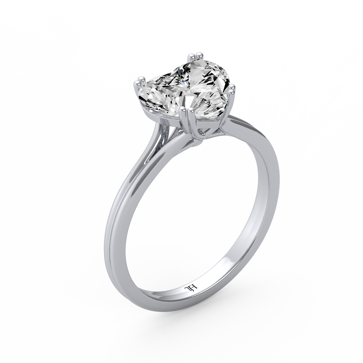 Heart 3ct Classic Solitaire Ring R-521