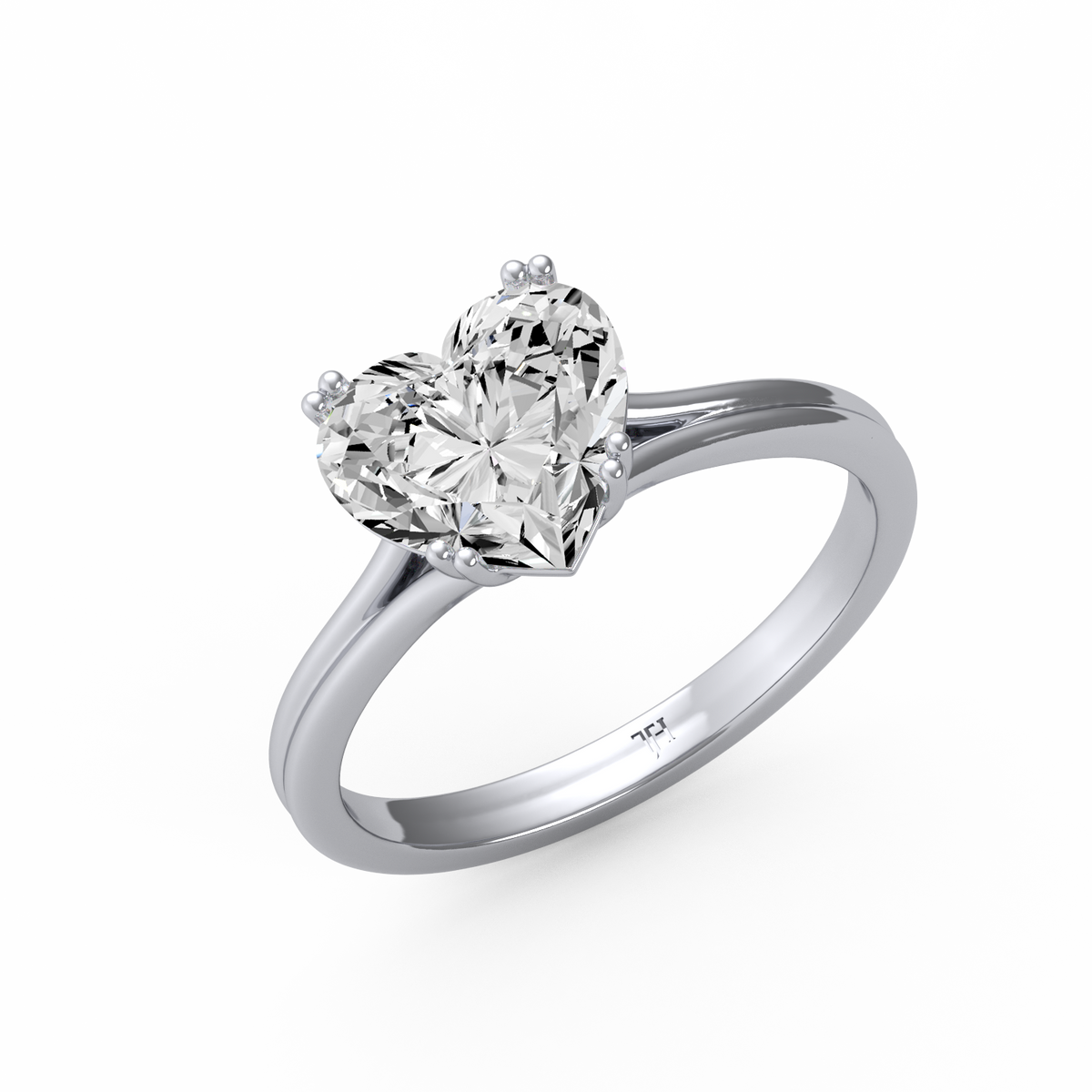 Heart 3ct Classic Solitaire Ring R-521