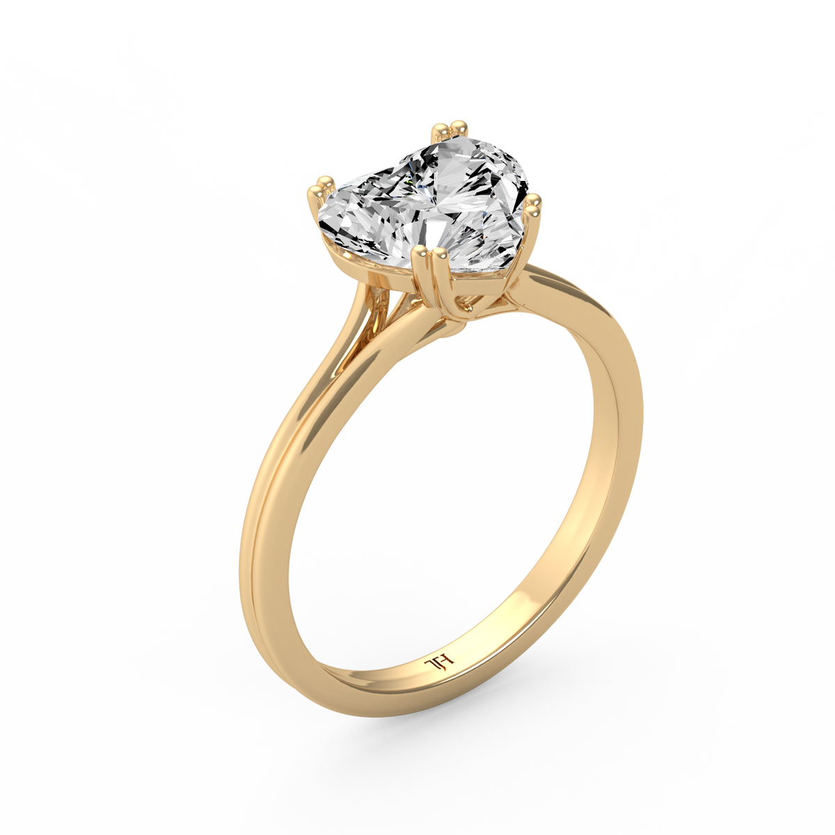 Heart 3ct Classic Solitaire Ring R-521