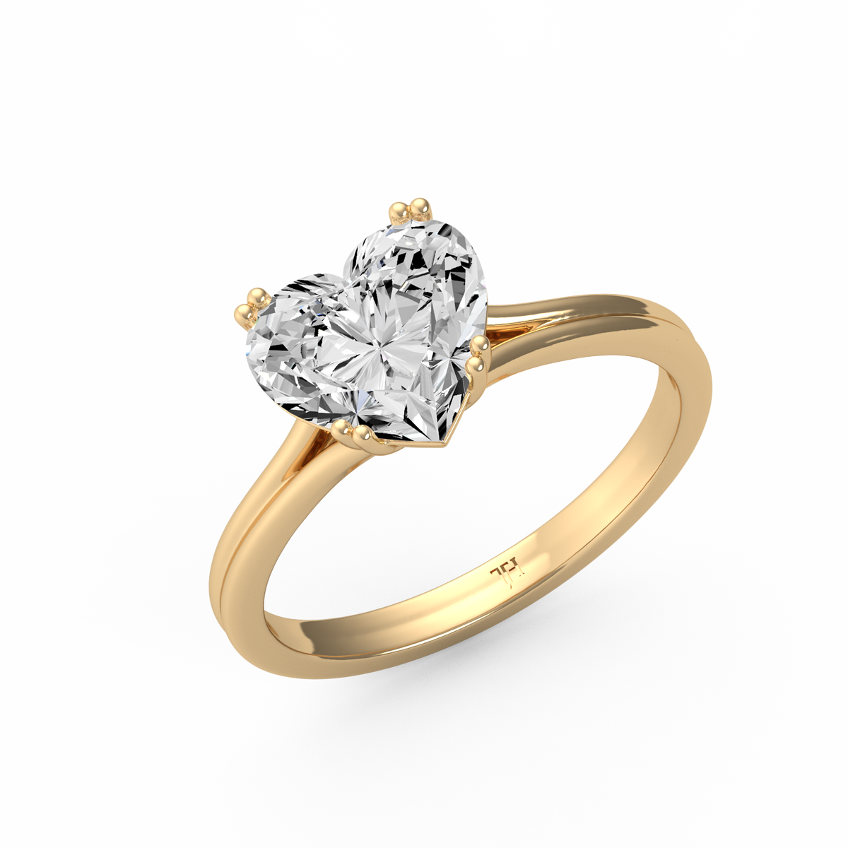 Heart 3ct Classic Solitaire Ring R-521
