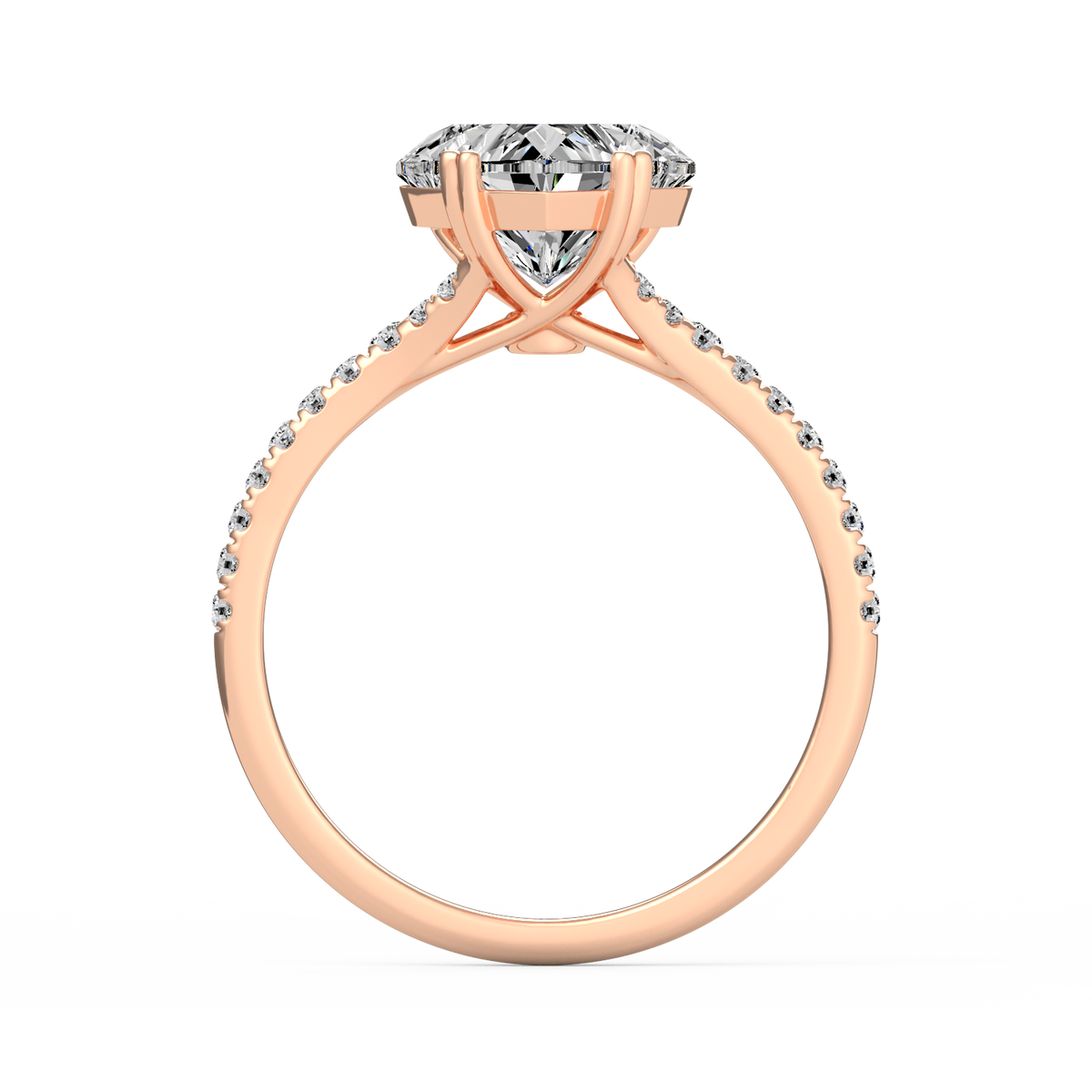 Heart 3ct Modern Classic Solitaire Ring R-524