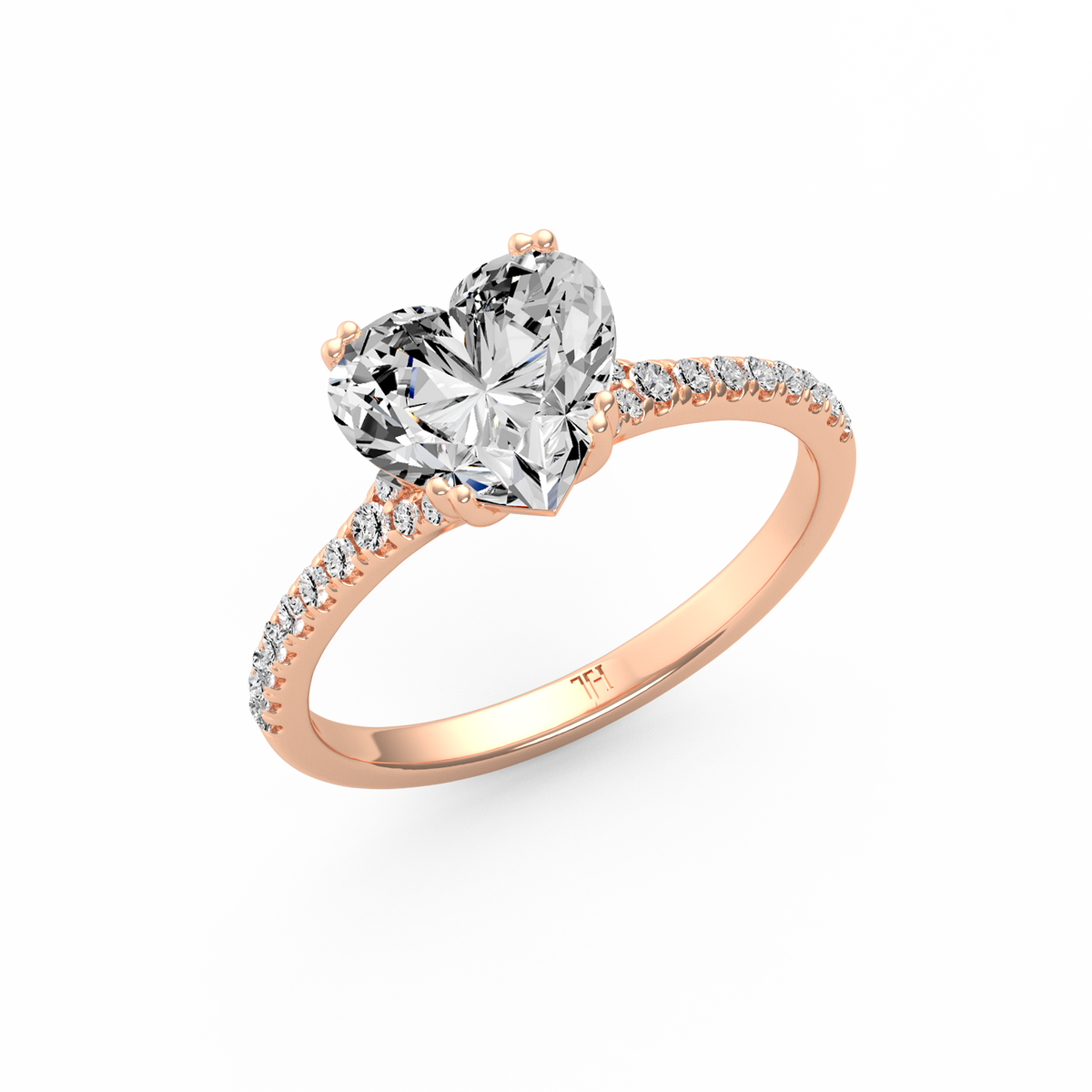 Heart 3ct Modern Classic Solitaire Ring R-524