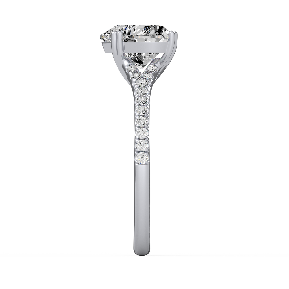 Heart 3ct Modern Classic Solitaire Ring R-524