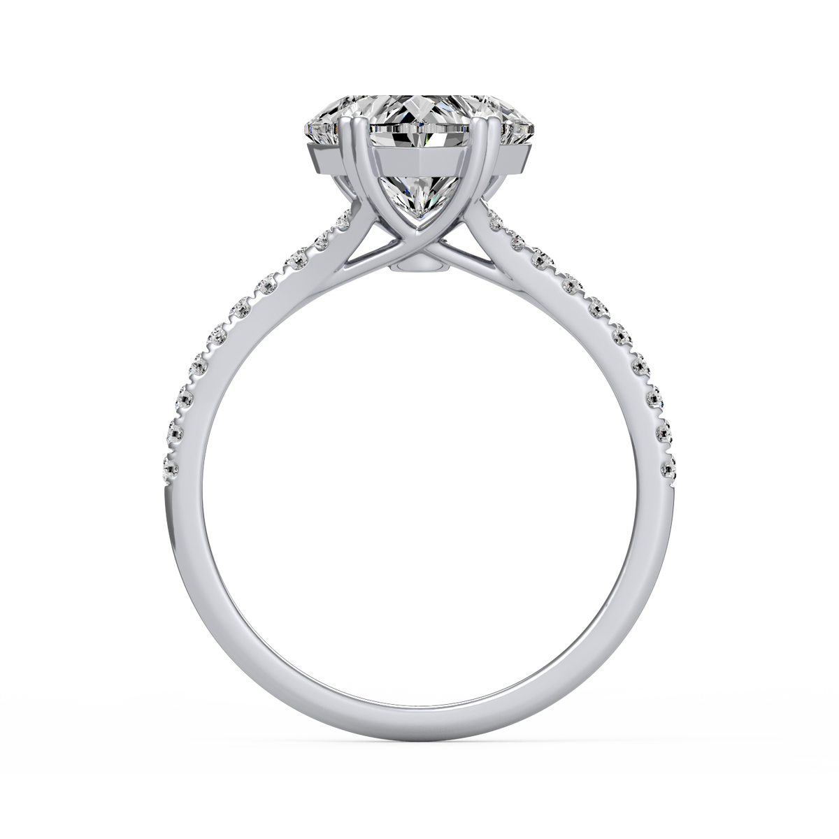 Heart 3ct Modern Classic Solitaire Ring R-524