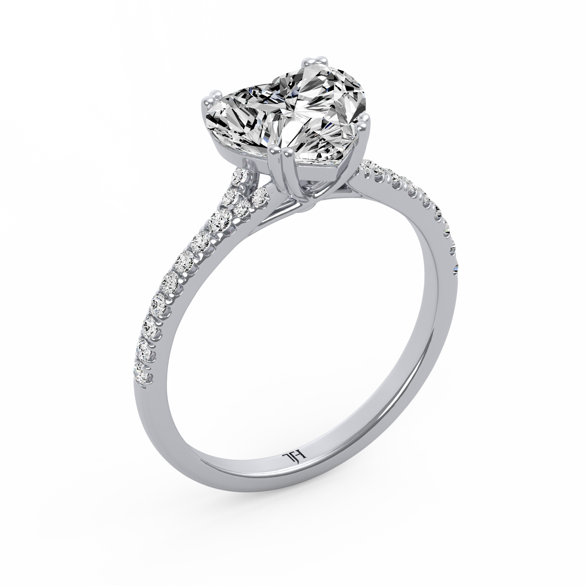 Heart 3ct Modern Classic Solitaire Ring R-524