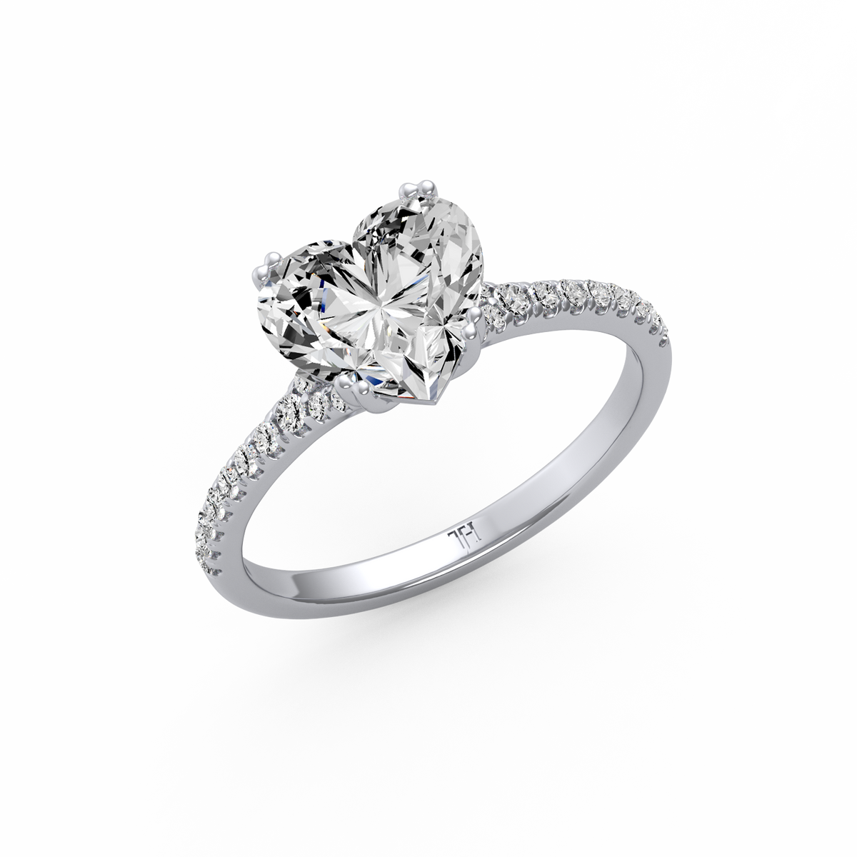 Heart 3ct Modern Classic Solitaire Ring R-524
