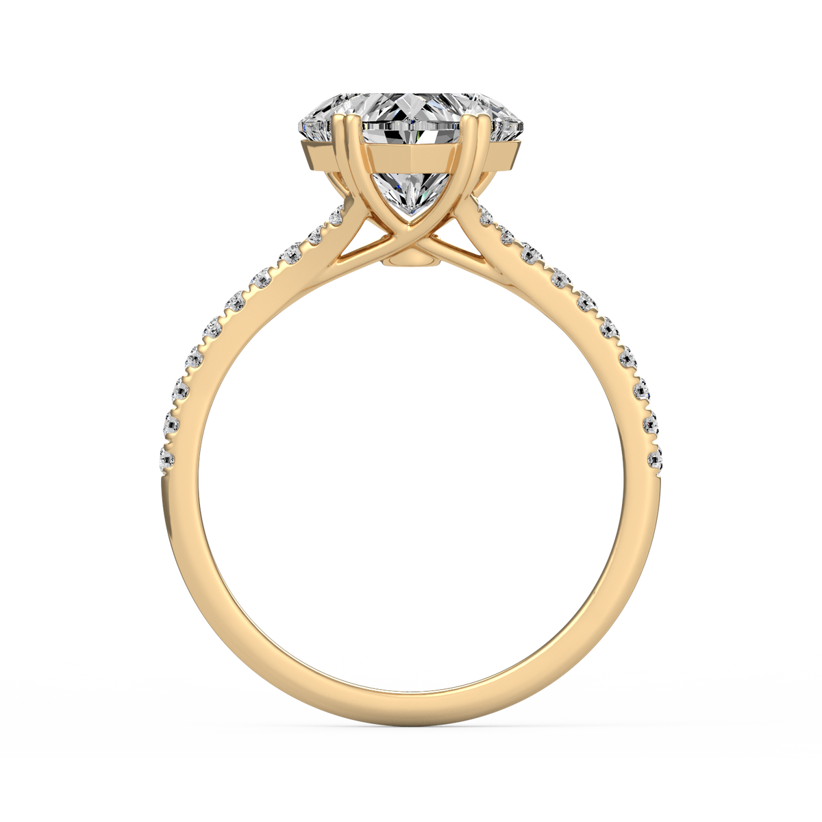 Heart 3ct Modern Classic Solitaire Ring R-524