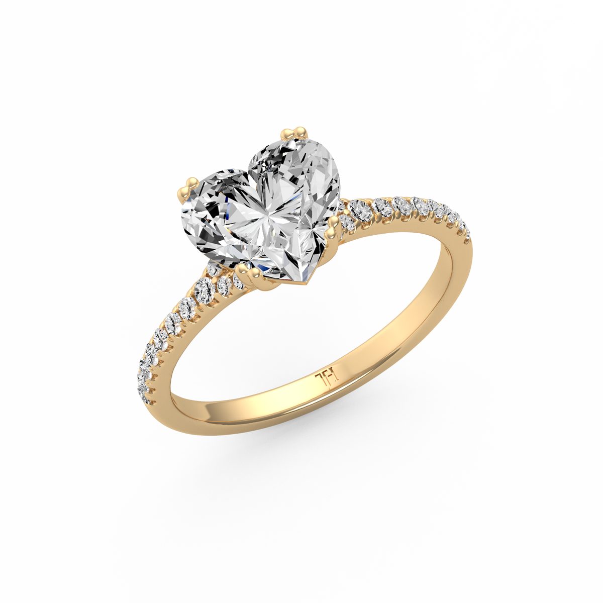 Heart 3ct Modern Classic Solitaire Ring R-524