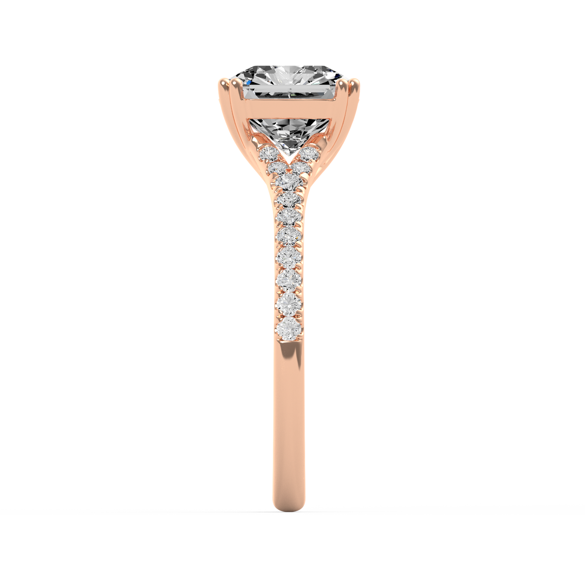 Asscher 3ct Modern Classic Solitaire Ring R-535