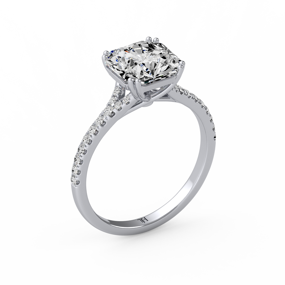 Asscher 3ct Modern Classic Solitaire Ring R-535