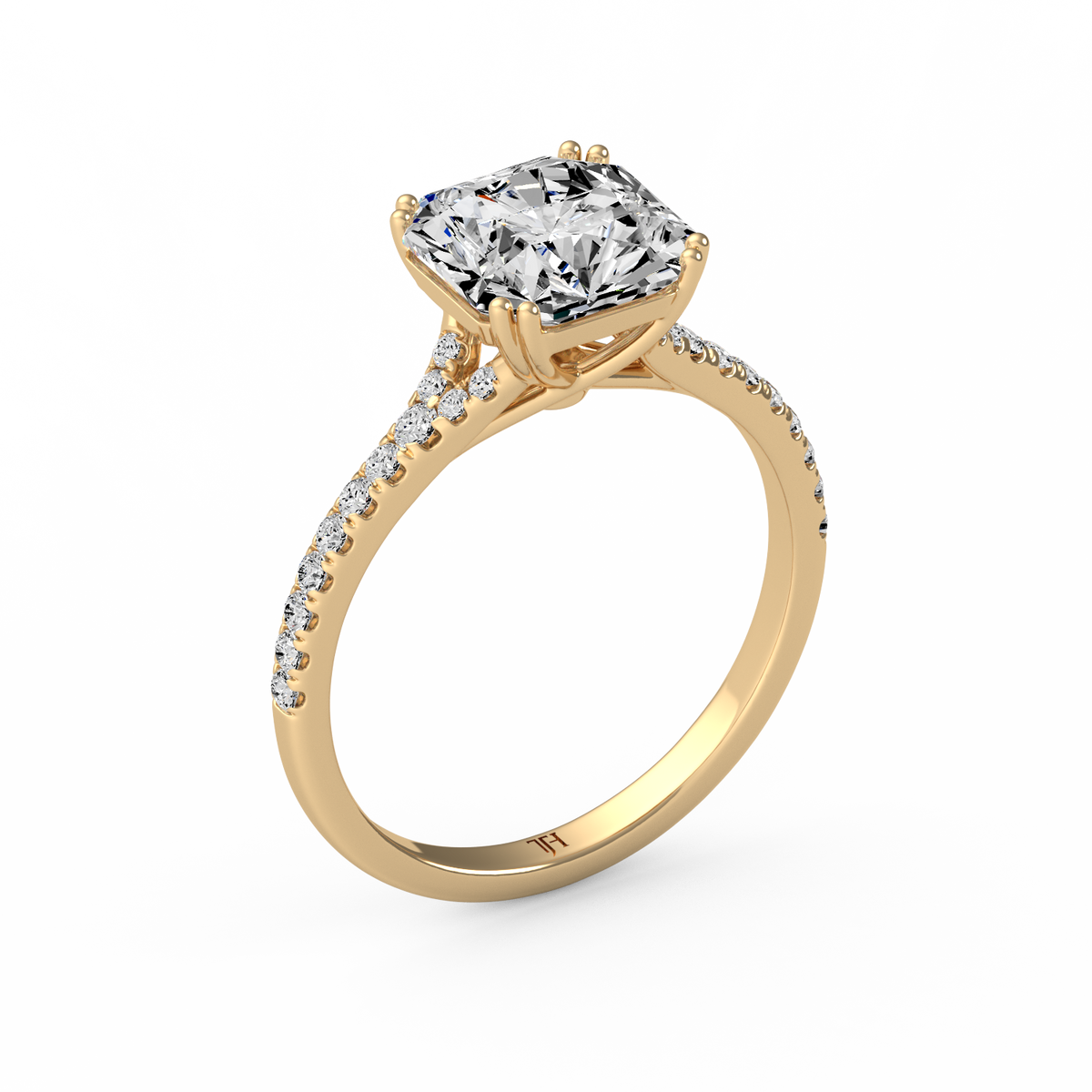 Asscher 3ct Modern Classic Solitaire Ring R-535