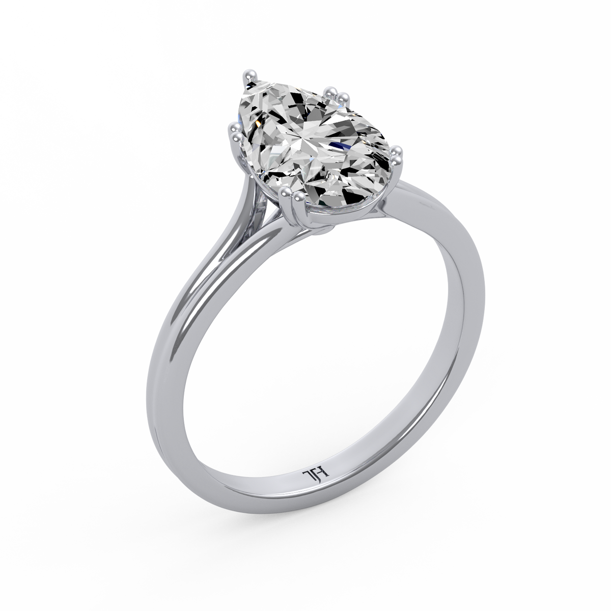 Pear 3ct Classic Solitaire Ring R-645