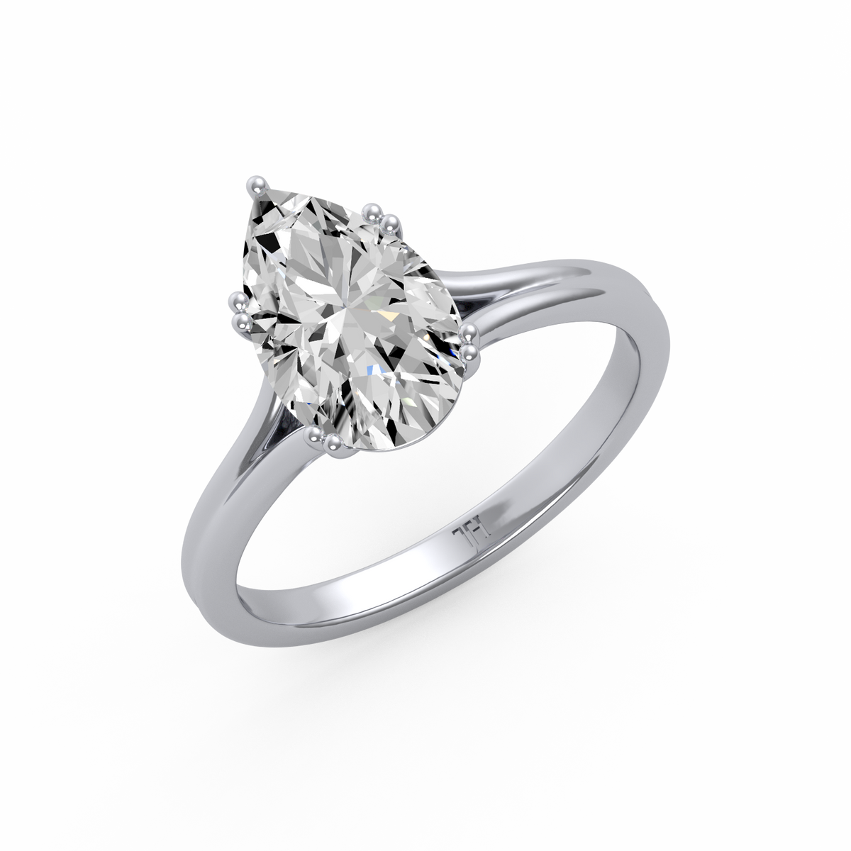 Pear 3ct Classic Solitaire Ring R-645