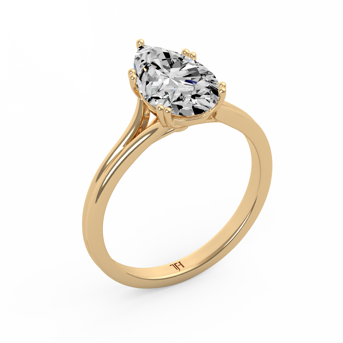 Pear 3ct Classic Solitaire Ring R-645