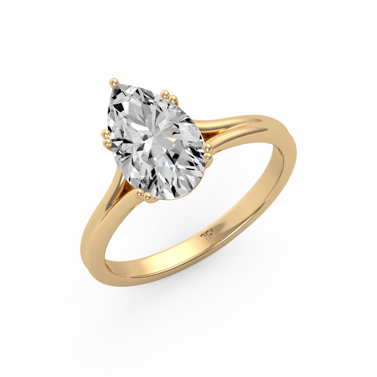 Pear 3ct Classic Solitaire Ring R-645