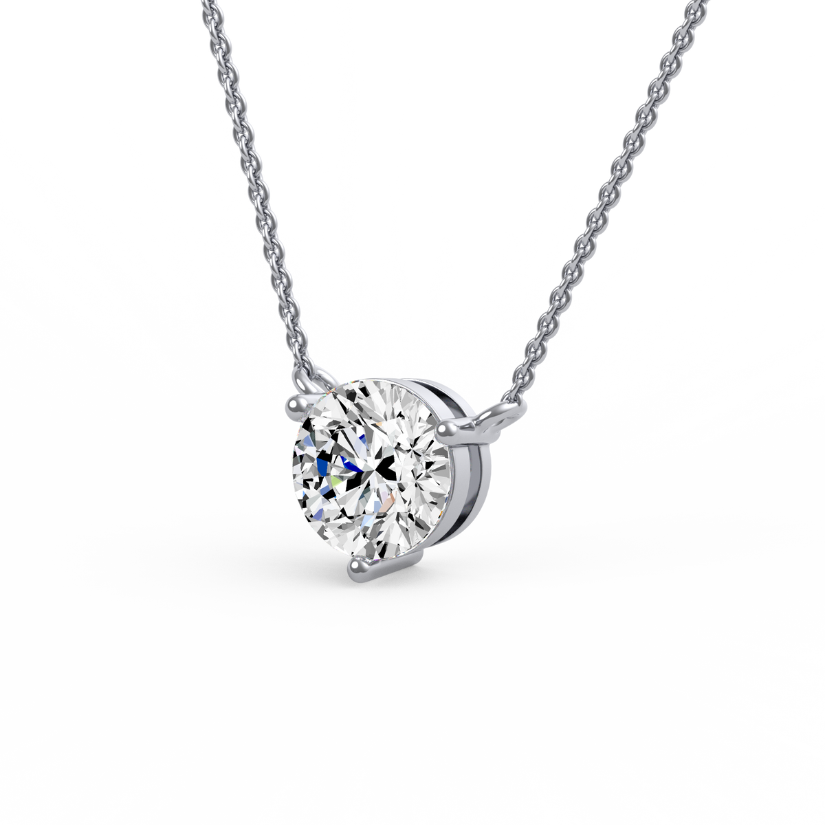 2CT Round Lab Grown Diamond Pendant PD-008
