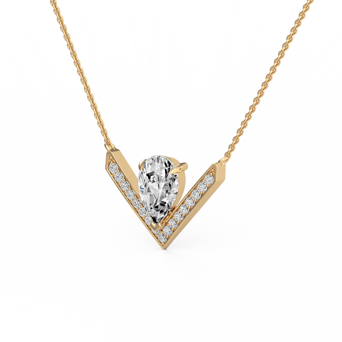 Pear Lab Grown Diamond Pendant PD-032