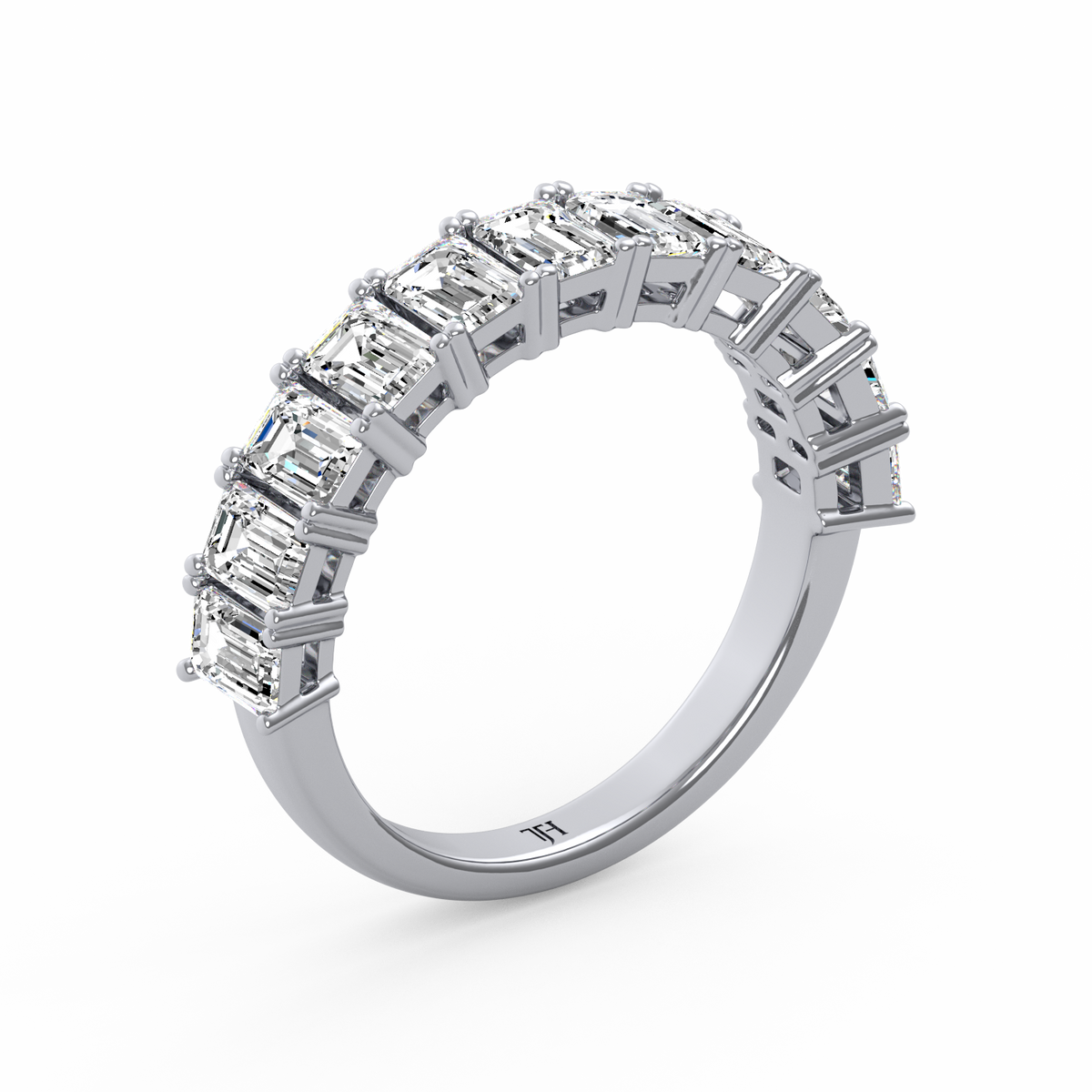 Emerald Half Eternity Band R-064